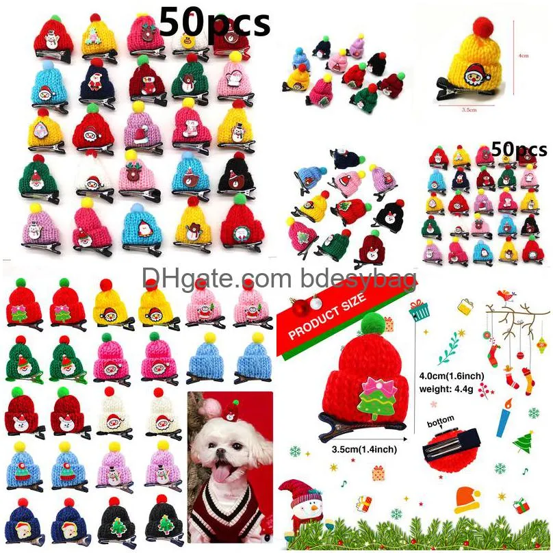 dog apparel christmas style with accessories woolen pet hat holiday decoration hat dog cat christmas pet hat