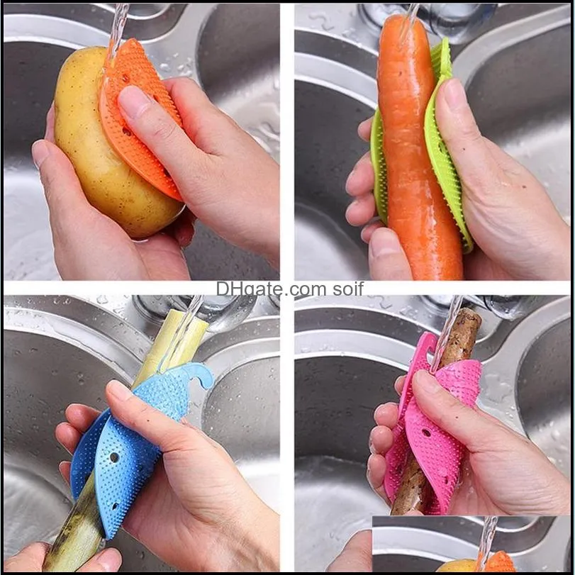 vegetable tools multi functional radish cleaning brushs kitchen easy to clean fruit brush colourful 1 15rx c r