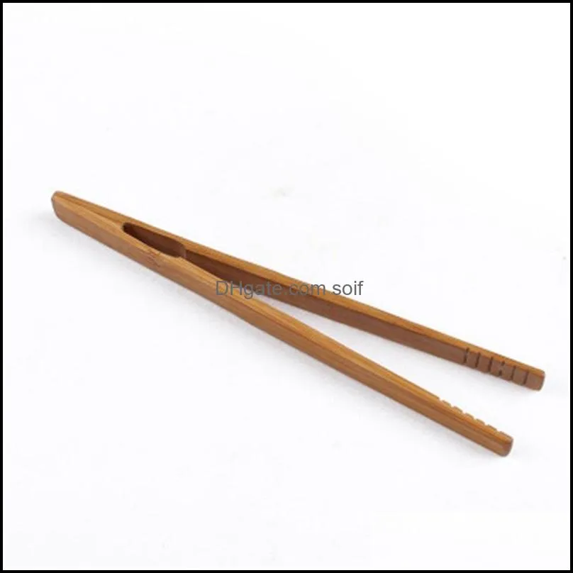 natural bamboo tea clip solid wood anti scalding teas accessories clamp bend straight tassels tongs dentate