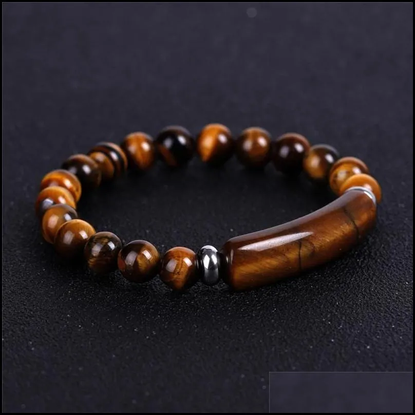 natural stone bracelet tiger eye agate gemstone bead strands women mens bracelets bangle cuff fine fashion jewelry will and sandy