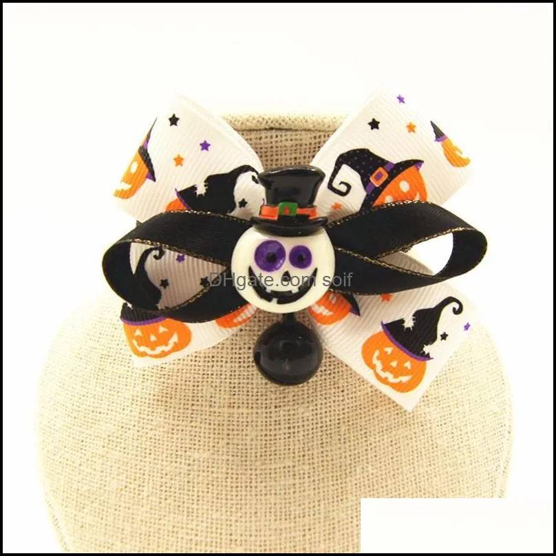 halloween doggy collars multi colors printing pattern dogs cats collar yellow black pet dog accessories