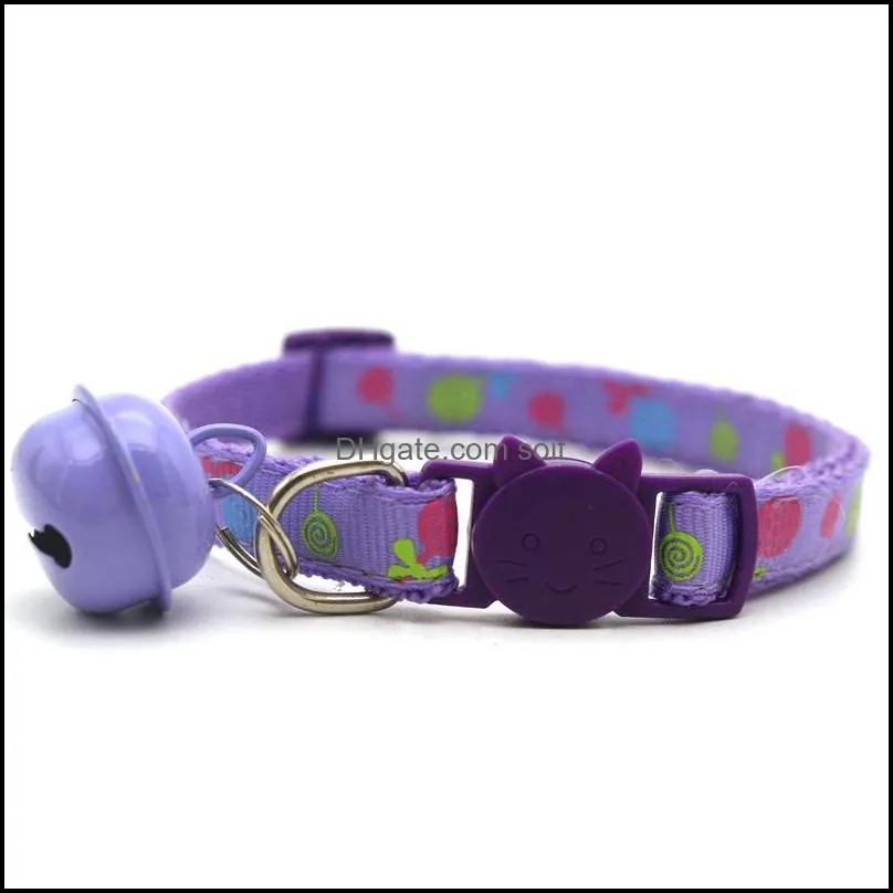 small bell dog collar multicolour collars prevent lost pet chain cartoon pattern animal button pets supplies lovely 1 5qq d2