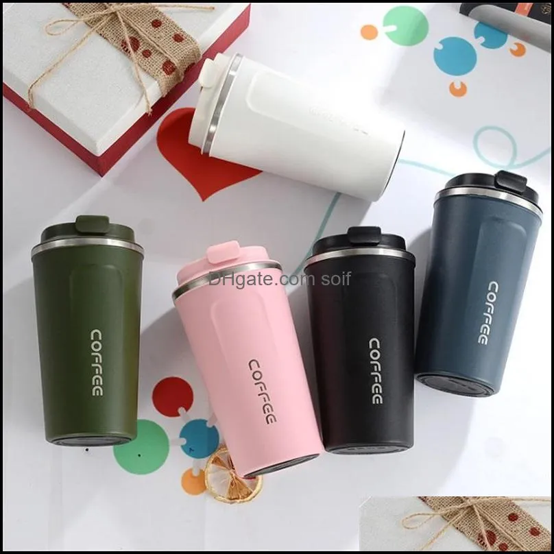 vacuum cup stainless steel mug originality diy polychromatic two side coffee woman man water bottle living room