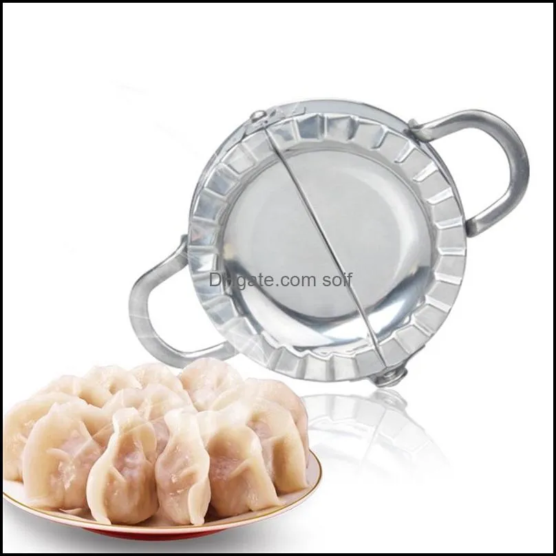 creative stainless steel dumplings manual clamp big small dumpling mold practical kitchen tools fashion silvery pretty texture 10ga2 x