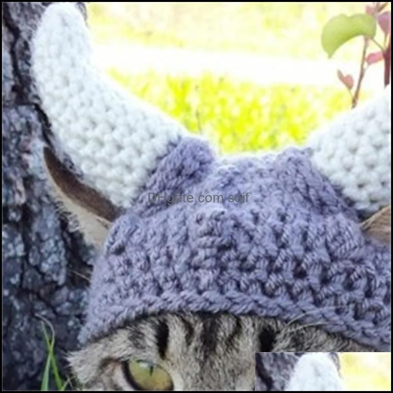 cat knitted hats pirate horn cats and dogs costumes cap pet knitteds new characteristic cute caps manual pet hat in 20211224 q2