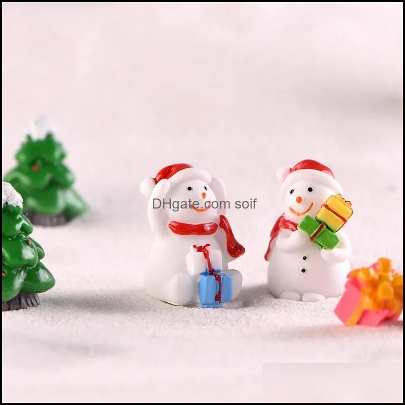 fleshy scenic basin fairy garden accessory santa claus snowman furnishing articles key buckle pendant with various pattern 1 3dd j1