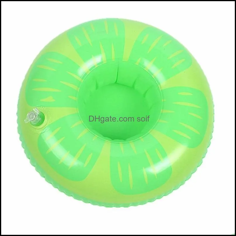 nflatable drink cup holder donut watermelon pineapple shaped floating mat summer beach swimming pool coaster decor toys