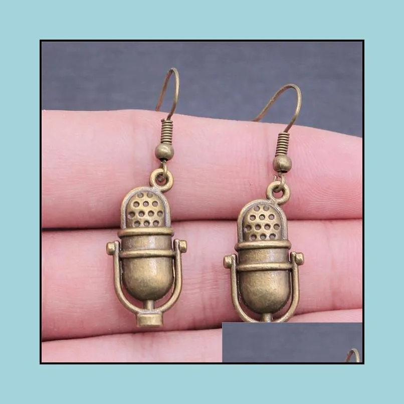 charm musical jewelry earrings musical note microphone drum guitar violin shaped dangle drop earrings for girls women