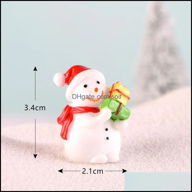 fleshy scenic basin fairy garden accessory santa claus snowman furnishing articles key buckle pendant with various pattern 1 3dd j1