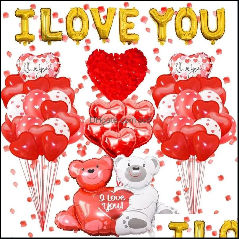 event party supplies huge i love you bear balloons cartoon happy birthday decoration boy and girl foil balloons classic toy baloon