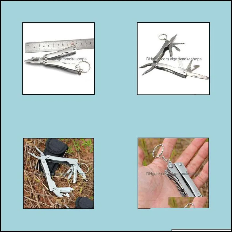 Pliers Hand Tools Home & Garden 9In1 Outdoor Stainless Steel Mti Tool Plier Portable Pocket Mini Cam Kit 1Sz8 Drop Delivery 2021