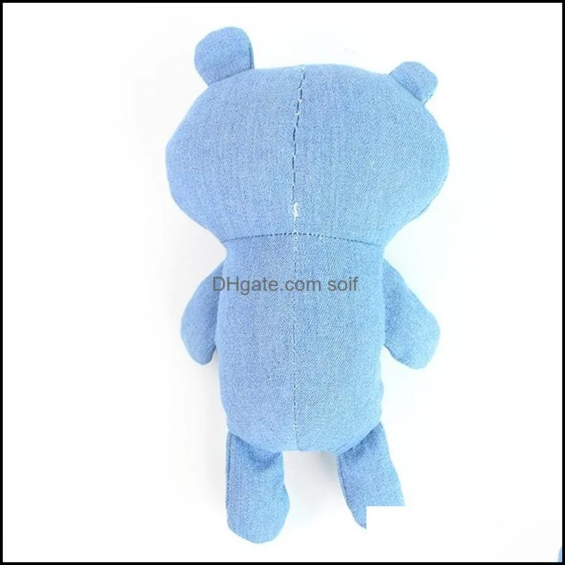 plush dog toy small bear doll vocal molars bite kid baby toys pet supplies blue orange 8 5yc c1