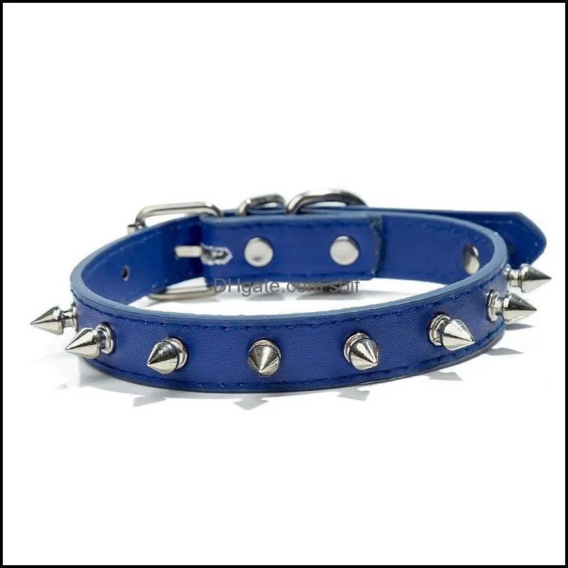 dog collar para leather material collari per cani prevent biting collares de perro chain accessories pu sharp bead with rivets 5 2yk