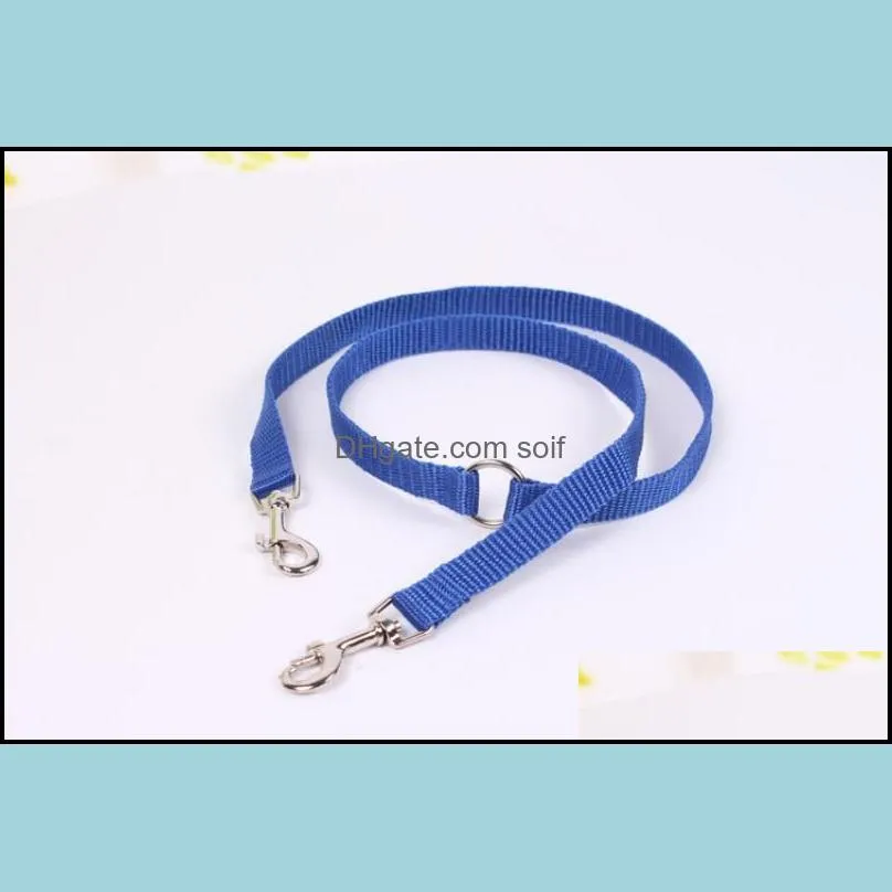 pet traction rope double head design high density nylon dog leash stainless steel buckle puppy leashes creative 2 9rc b