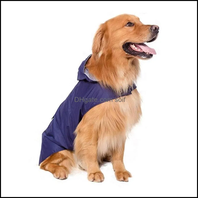 pet dog raincoat hound waterproof apparel big dogs grid solid color hood clothes accessories pets rain outdoor sport