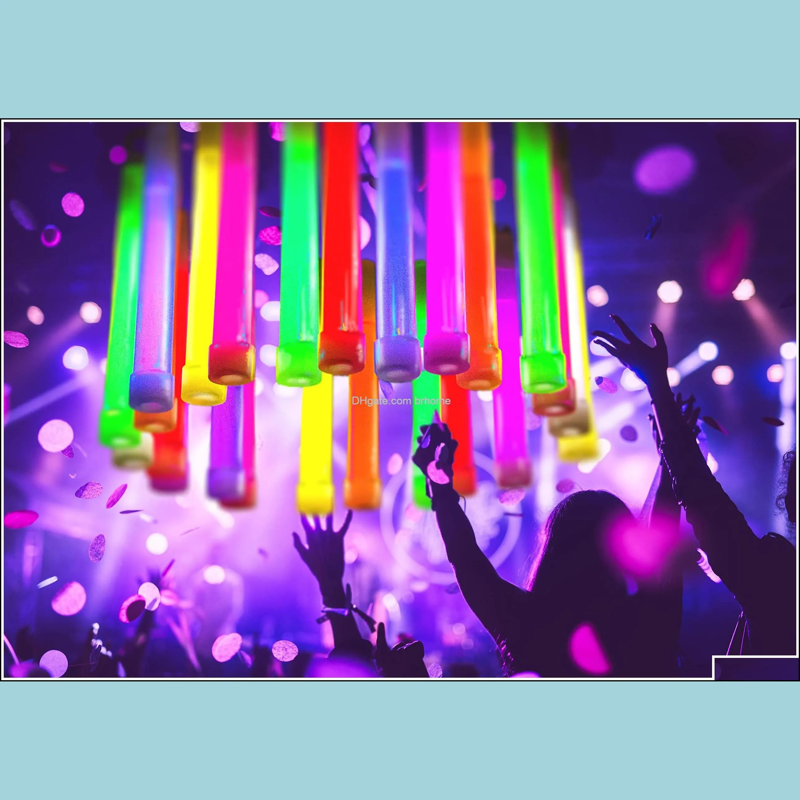 Party Decoration Glow Sticks Supplies For Kids And Adts 25Pk 6 Inch Bk Light Up Favors In The Dark Decorations Waterproof Nont Brhome