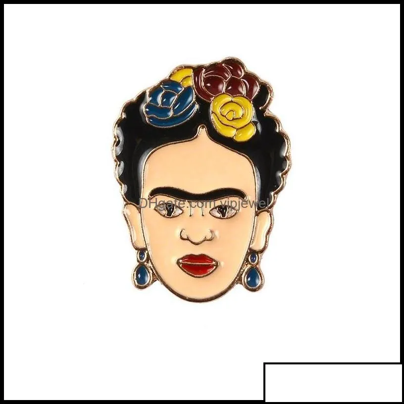 pins brooches jewelry painter mexican artist enamel pins for women metal decoration brooch bag button lapel pin men broach gift drop