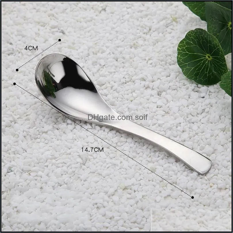 stainless steel spoon creative spoon soup solid ice cream coffee spoons teaspoon dessert spoon kitchen accessories bh4491 wxm 129 j2