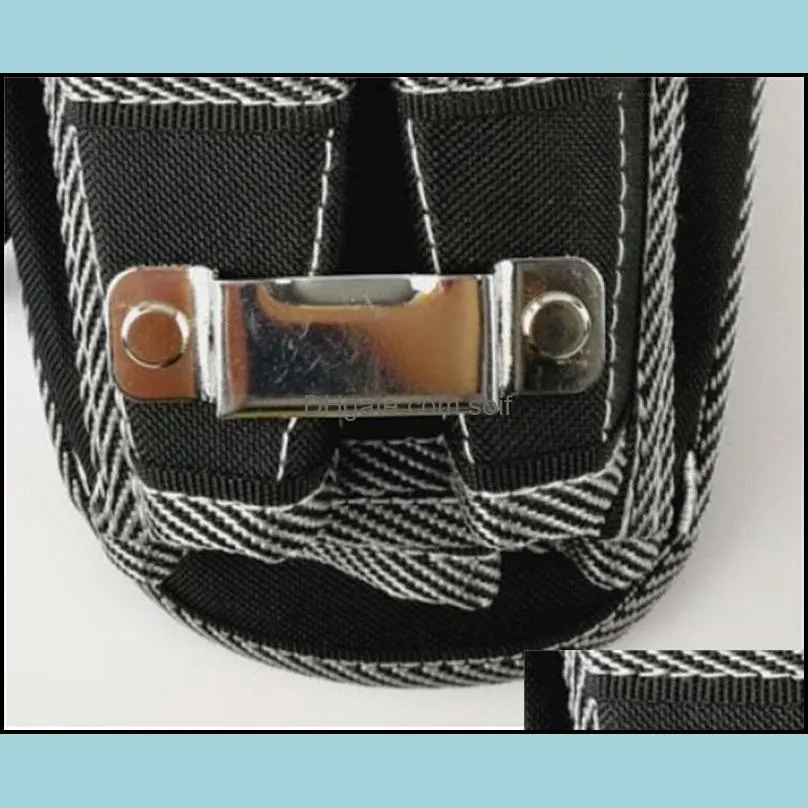 man electrician repair tool bag multifunction black white twill waist pack simple toolbox terylene convenient