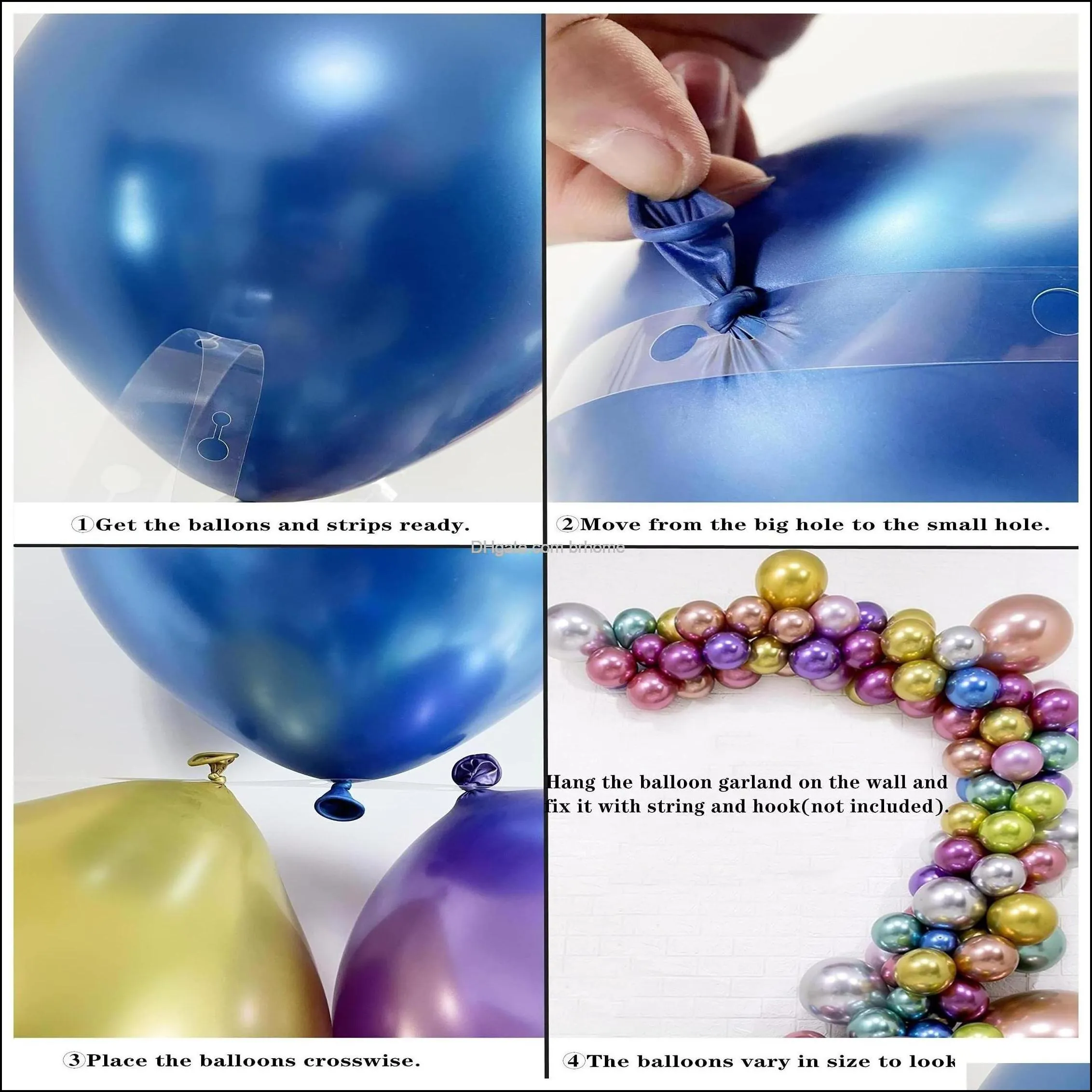 Party Decoration Colorf Balloons 12Inch Chrome Metallic Helium For Birthday And Arch Wedding Baby Shower Christmas Drop Deliver Brhome
