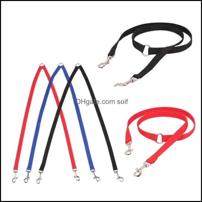 pet traction rope double head design high density nylon dog leash stainless steel buckle puppy leashes creative 2 9rc b