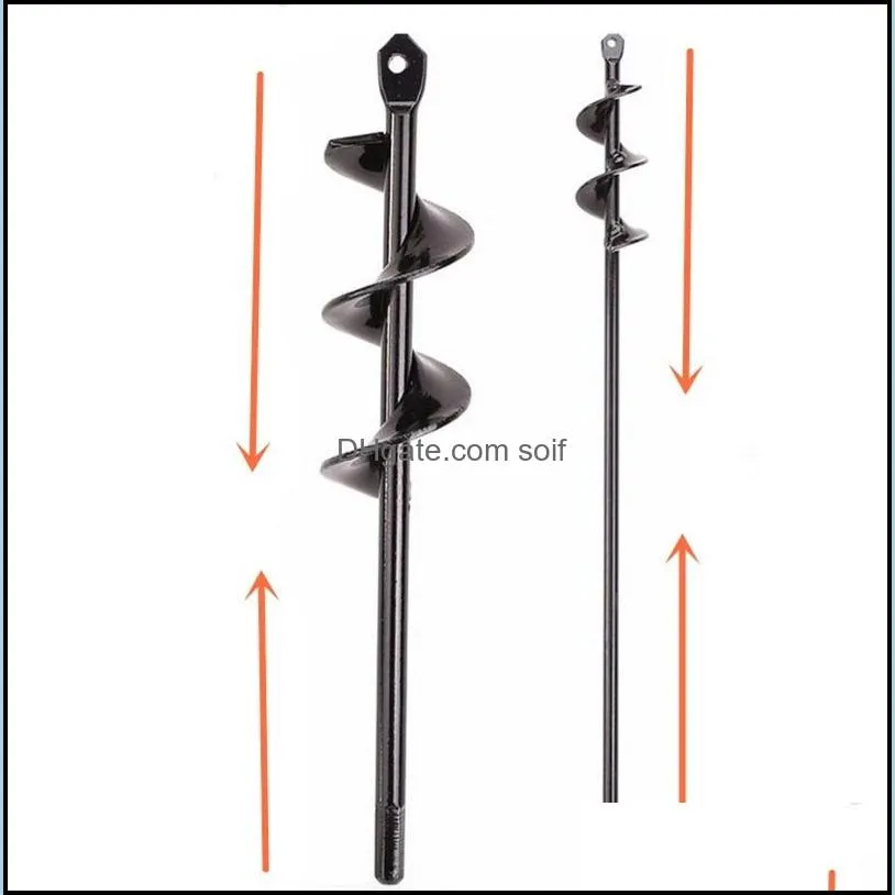 short rod drilling bit planting flowers twist drill garden loosen soil drills black sturdy and durable metal edc 17yn2 c1