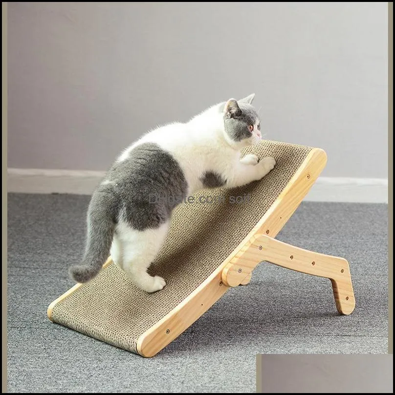 wooden cat scratcher scraper detachable lounge bed 3 in 1 scratching post for cats training grinding claw toys cat scratch board 2679