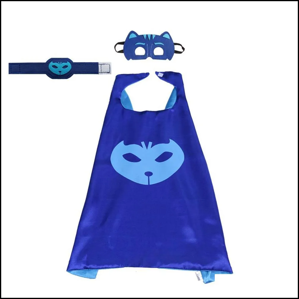double layer superhero cape mask wristband set cartoon halloween costumes fancy dress for kids cosplay amaya connor greg birthday gift party