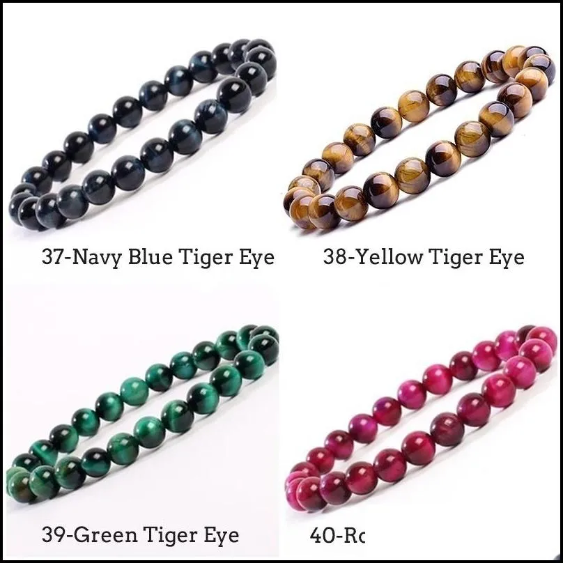 natural strands gemstone healing crystal round beads bracelets agate amethyst watermelon rose quartz morgan stone malachite tiger eye fashion bracelet