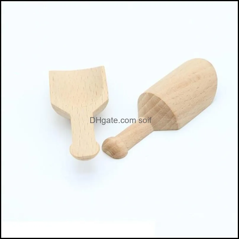 8cm woodiness short handle spoons bath salt coffee bean mini scoops home decorate kitchen ladle