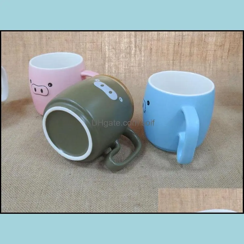 cartoon pig ceramic practical cup matte light coffee mugs lovers gift originality tumbler lovely valentines day student 6 1tnb1