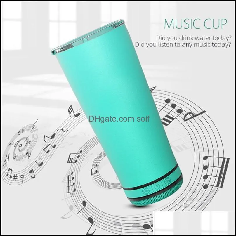 portable bottle music healthy multi color easy bluetooth waterproof stainless steel tumblers sound water cup outdoors 62xr k2