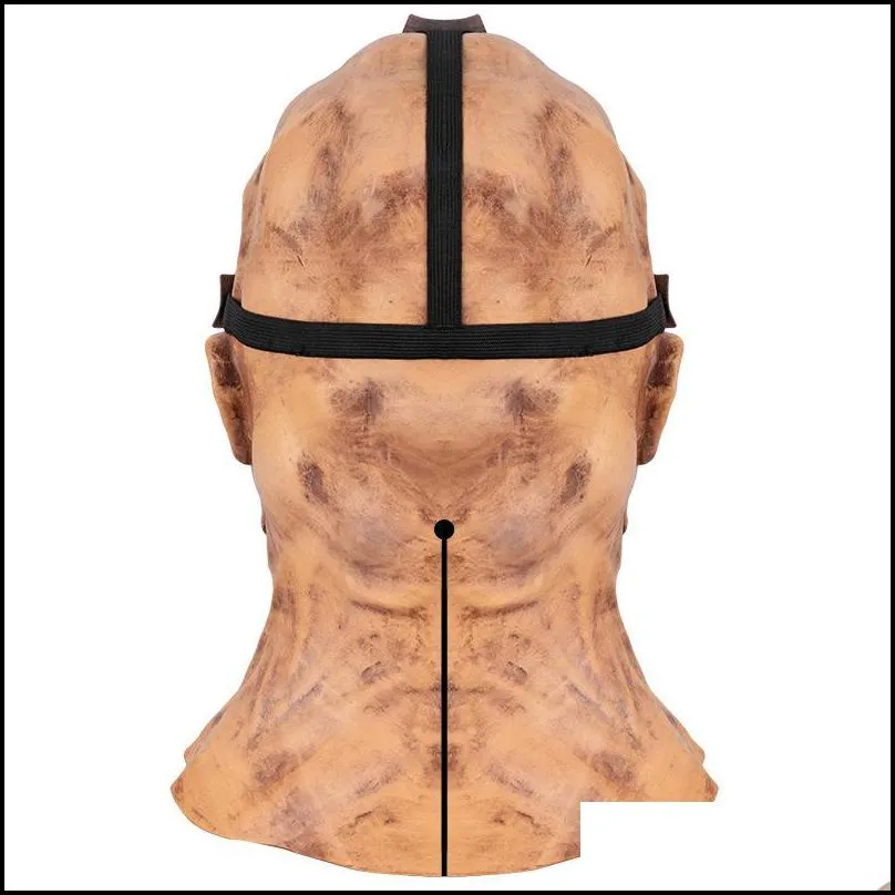 Horror Jason Scary Cosplay Full Head Latex Mask Open Face Haunted House Props Halloween Party Supplies 220610
