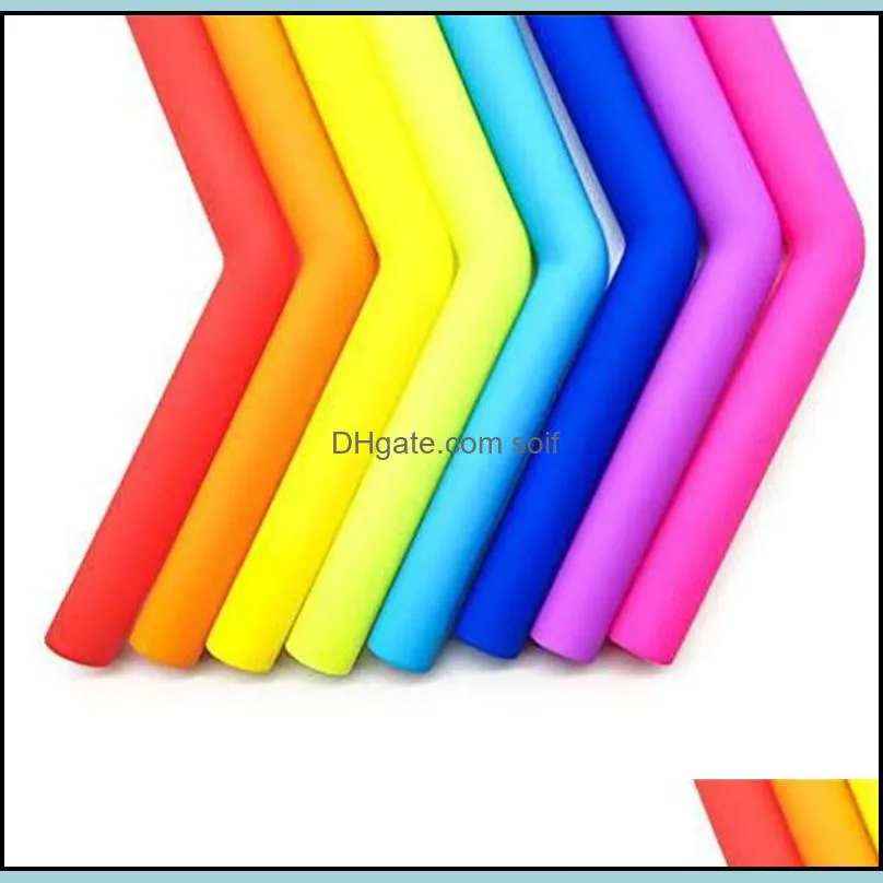 drinking straw silicone stripes straw 6 color silicone eco straws reusable for 800ml mugs smoothie flexible sucker dh0011 123 j2