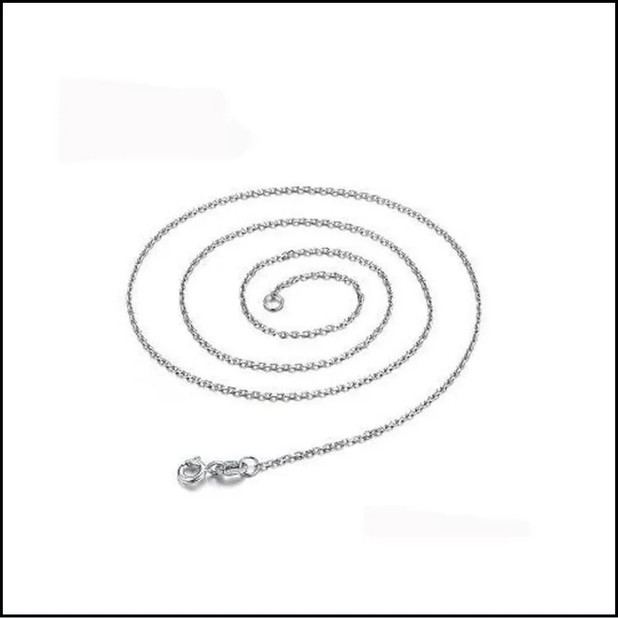 925 sterling sier plated link rolo chain necklace with lobster clasps 16 18 20 22 24inch women o jewelry