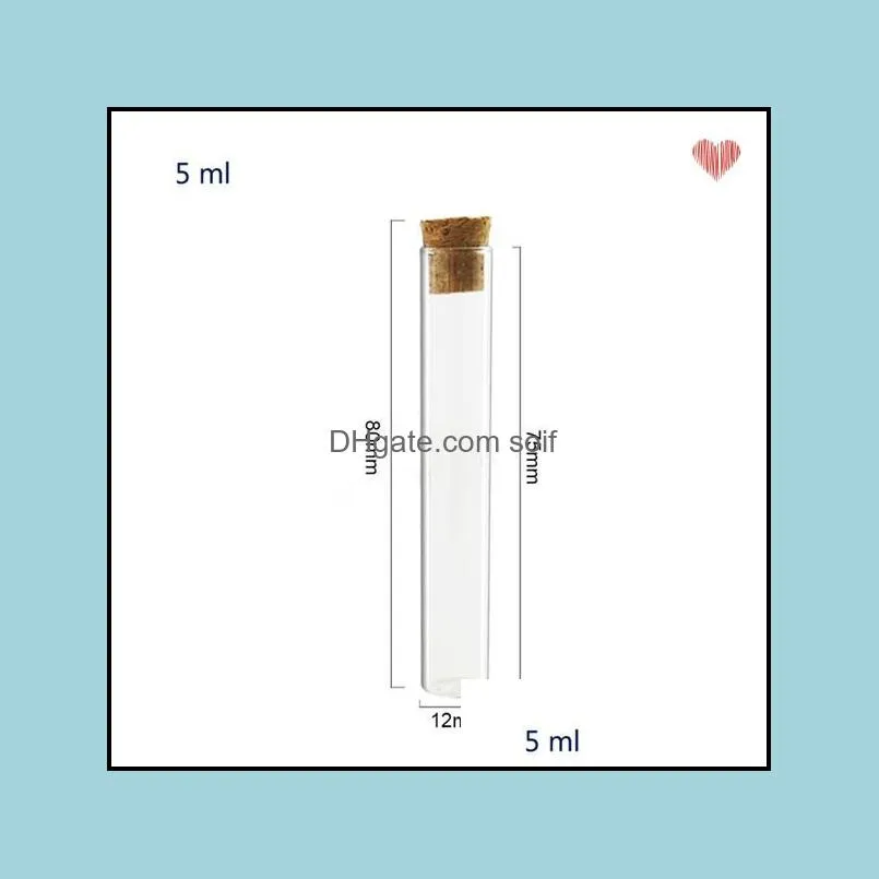 50 x mini empty 3ml 4ml 5ml clear glass tube with cork small corked tube containers cork stoppered vials