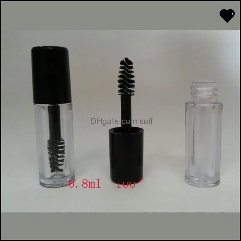 0 8ml empty mascara tube eyelash cream vial/liquid bottle sample cosmetic container with leak proof inner black cap