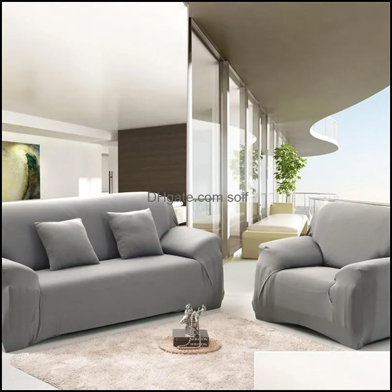 1 2 3 4 seater sofa cover spandex modern elastic polyester solid couch slipcover chair furniture protector living room