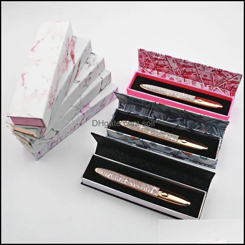 eyeliner pen box magic self adhesive marble pattern makeup lash gule pen package case custom eyeliner pencil box 187 n2