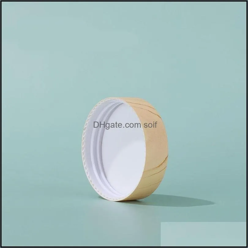 frosted glass jar cream bottles round cosmetic jars hand face packing bottles 5g 10g 15g 30g 50g 100g jars with wood grain cover 259