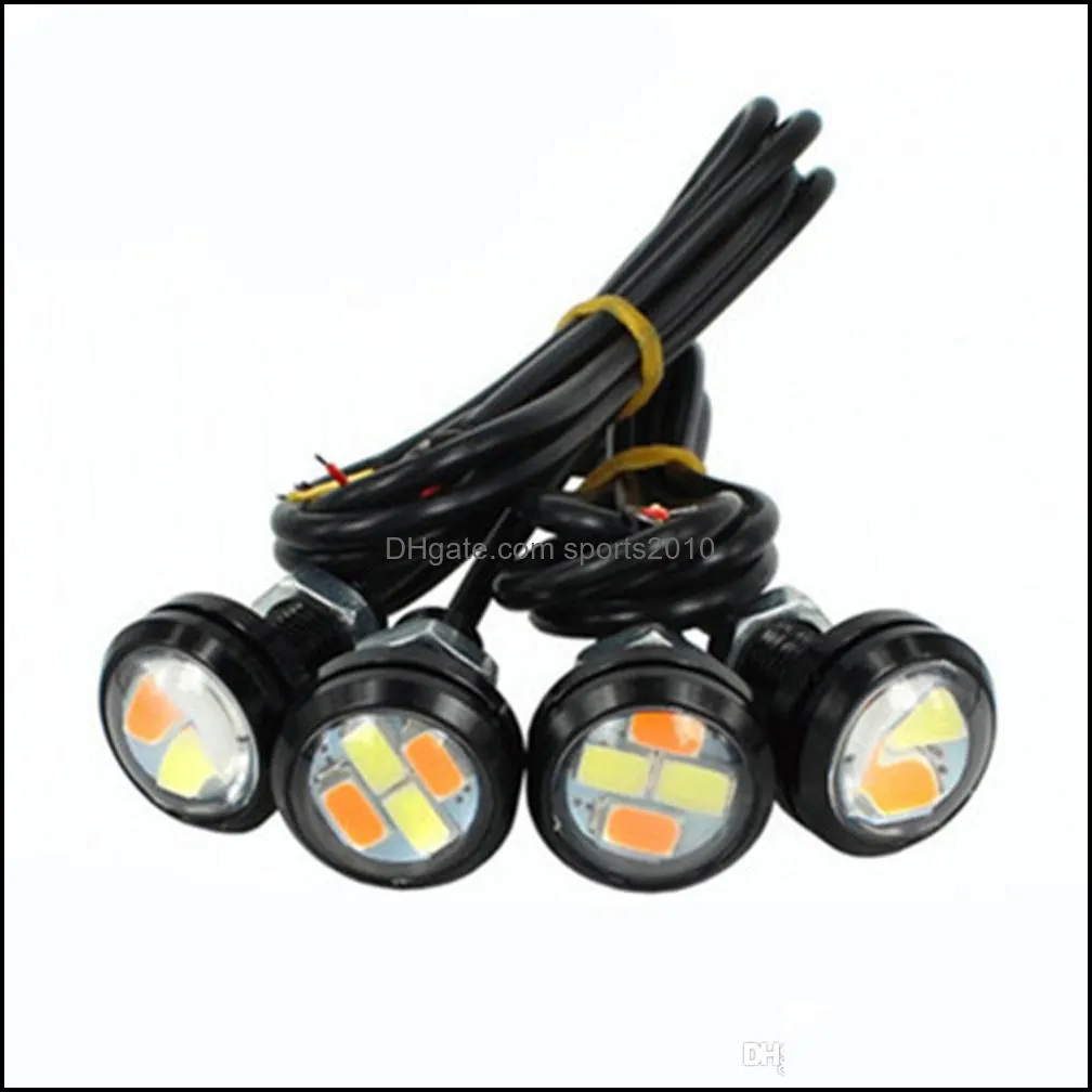 10pcs car styling 23mm 5730smd dual color white amber  eye led drl turn lights for car motor truck offroad