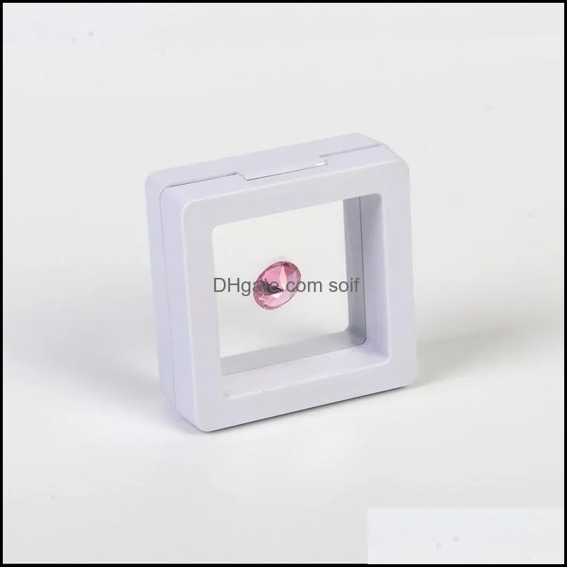 transparent 3d floating box picture frame film suspension shadow boxes membrane pte jewelry presentation case 50x50x20 2301 t2
