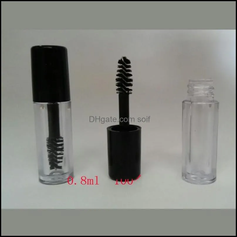 0 8ml empty mascara tube eyelash cream vial/liquid bottle sample cosmetic container with leak proof inner black cap