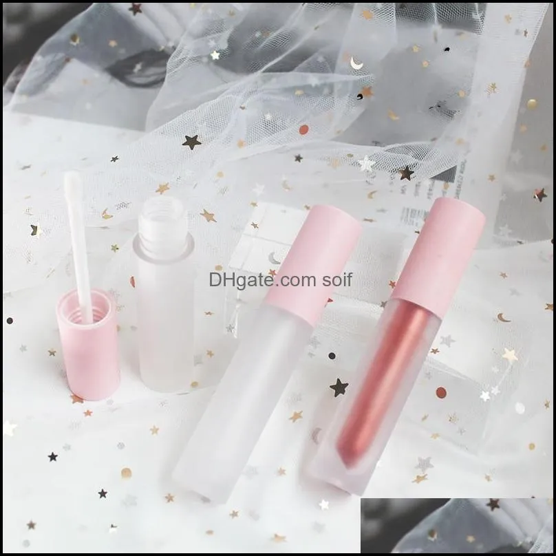 circular frosted lipgloss tube plastic hot stamping empty clear lip gloss lipstick lipglaze container eyelash eyeliner