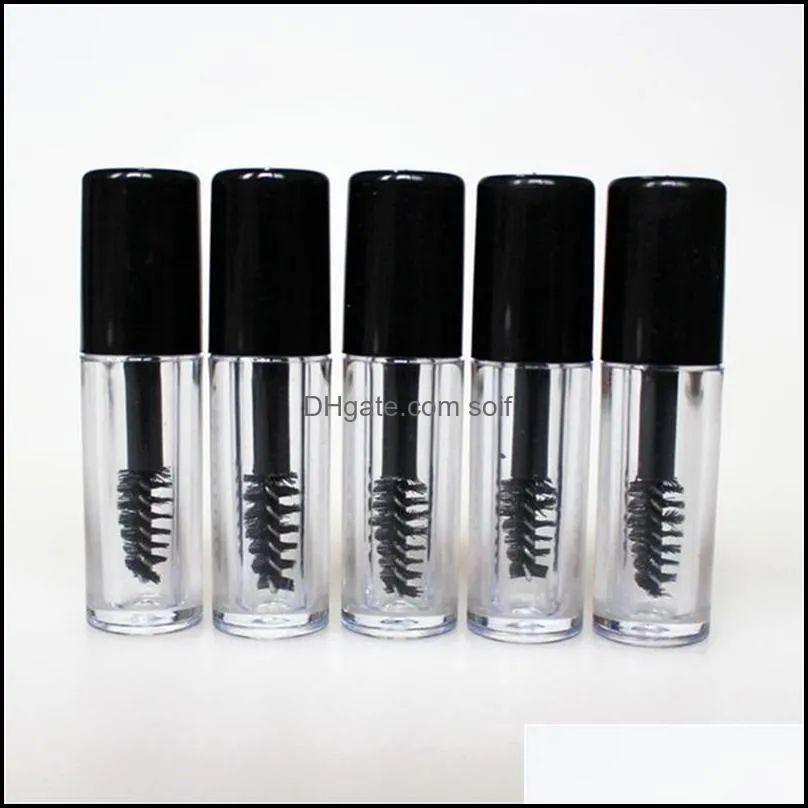 0 8ml empty mascara tube eyelash cream vial/liquid bottle sample cosmetic container with leak proof inner black cap