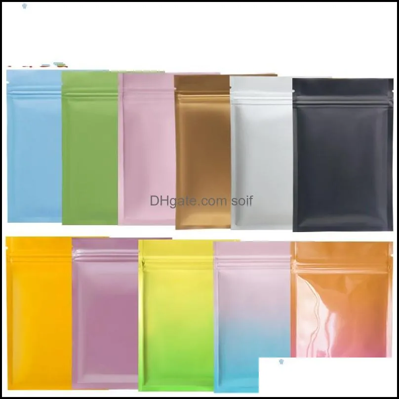 100pcs/color multi color resealable zip mylar bag food storage aluminum foil bags plastic packing bag smell proof pouches 1 j2