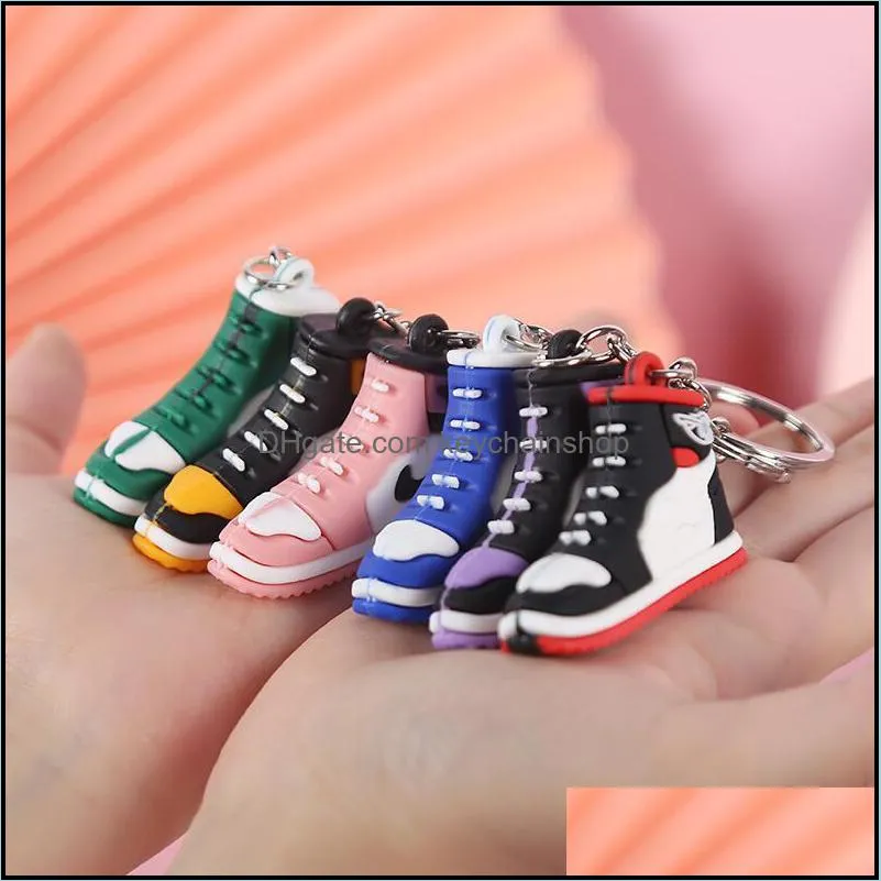 Creative Mini PVC Sneakers Keychains For Men Women Gym Sports Shoes Keychain Handbag Chain Basketball Shoe Key Holder Bulk Price