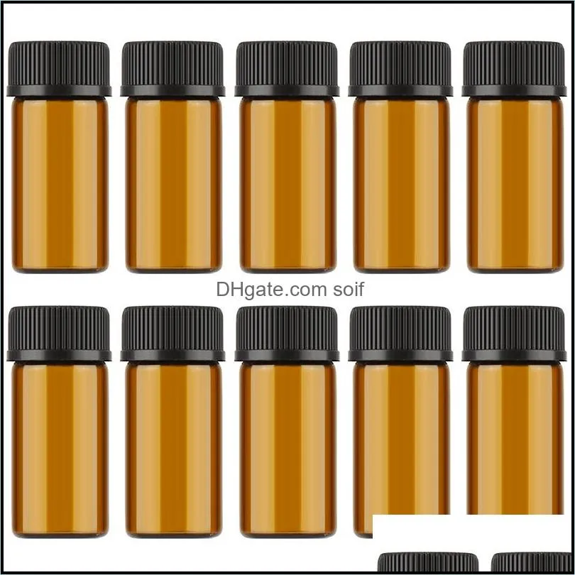 1ml 2ml 3ml drams amber/clear glass bottles with plastic lid insert essential oil glass vials perfume sample test bottle 455 n2