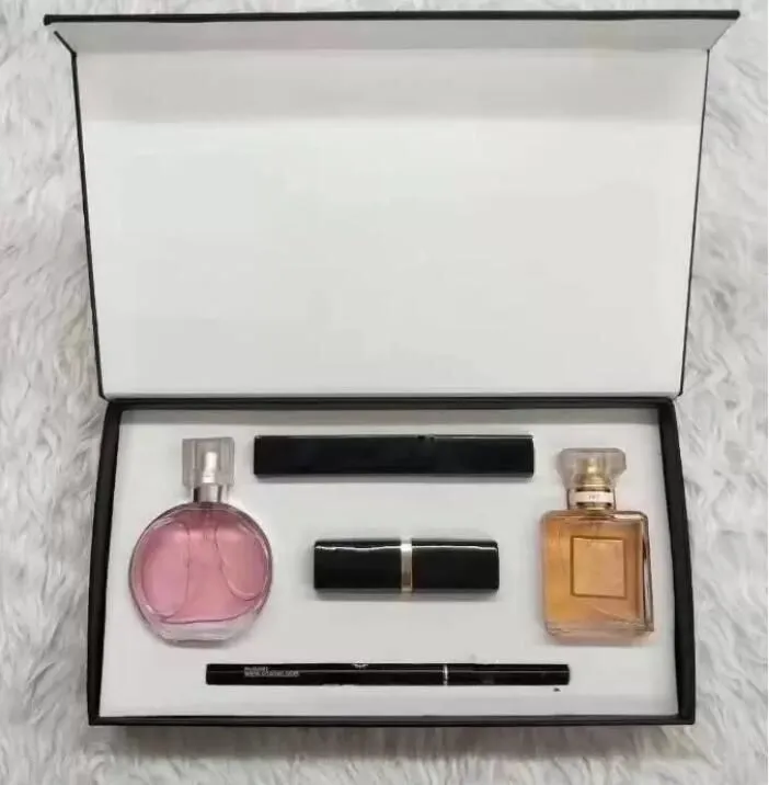 Luxury 5 in 1 Makeup Gift Set Perfume Cosmetics Holiday Gift Collection ensemble de maquillage Waterproof Mascara Eyeliner Cosmetic