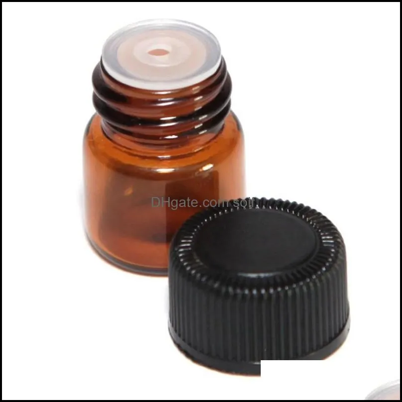 1ml 2ml 3ml drams amber/clear glass bottles with plastic lid insert essential oil glass vials perfume sample test bottle 455 n2